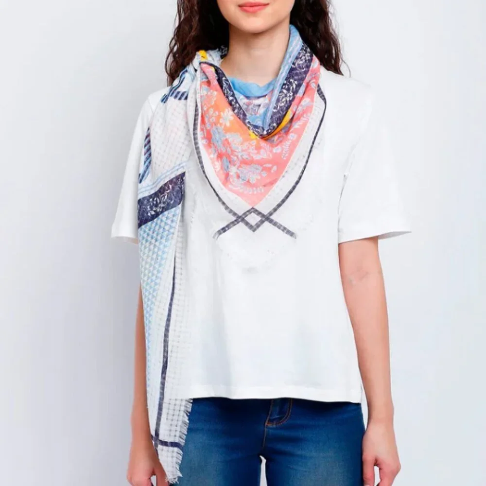 Vismaya Women's Multicolor Mixed Patchwork Lightweight Scarf